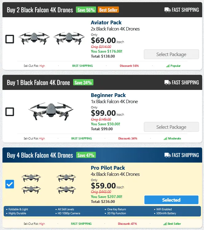 Black Falcon Drone Price